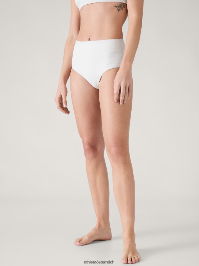 Badehose mit hoher Taille Frauen Athleta leuchtend weißes Piqué 82BH24791 Badebekleidung