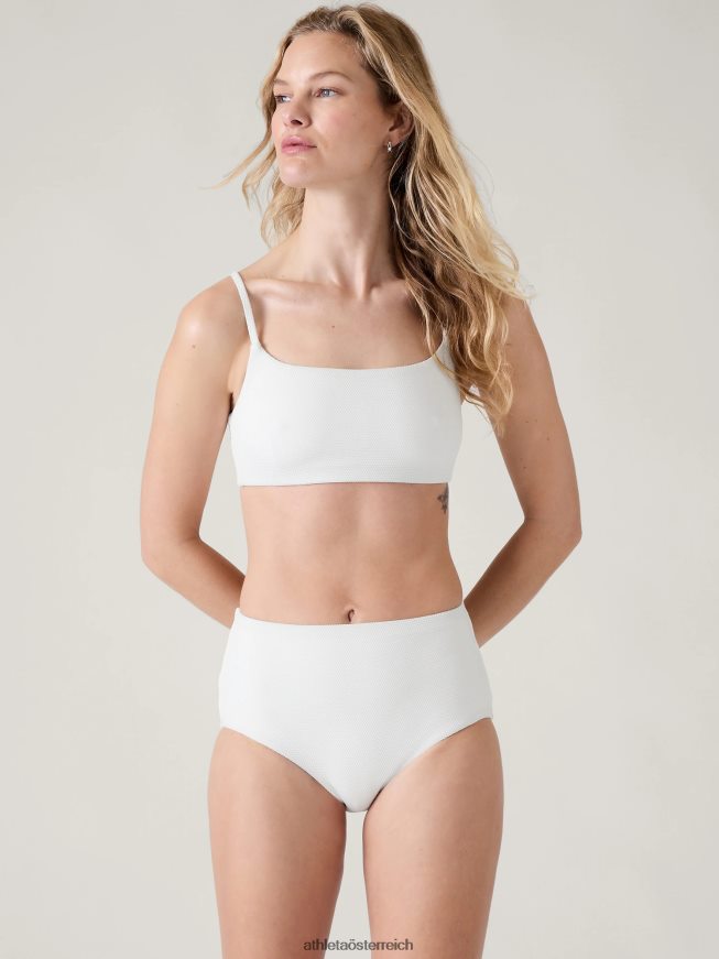 U-Ausschnitt-Bikinioberteil a-c Frauen Athleta leuchtend weißes Piqué 82BH24792 Badebekleidung