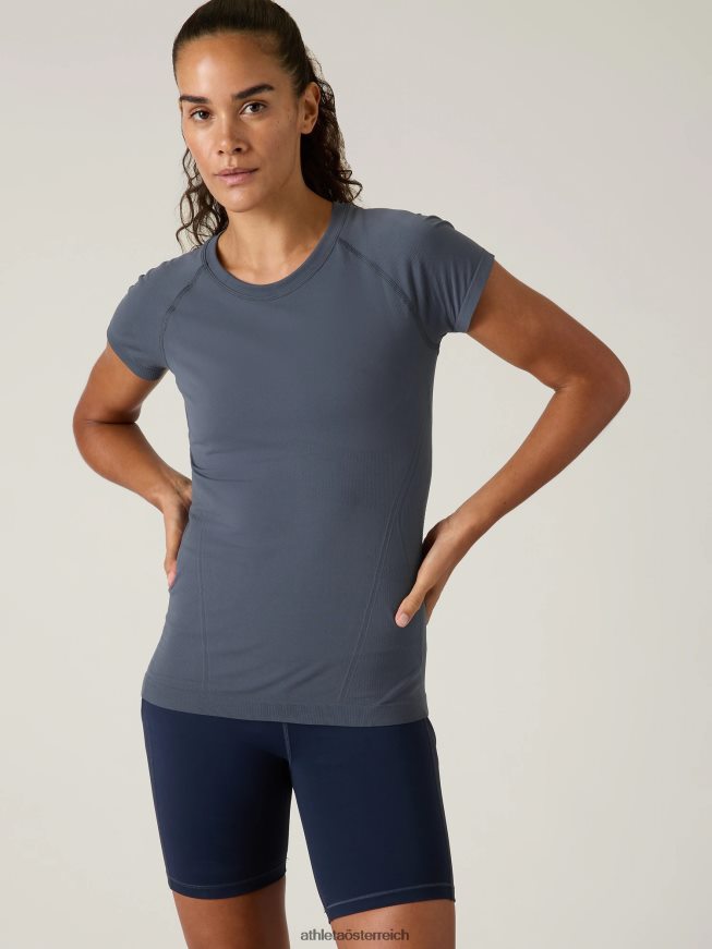 Nahtloses Momentum-T-Shirt Frauen Athleta Granitblau 82BH24270 Kleidung