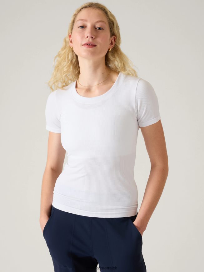 nahtloses T-Shirt mit Rundhalsausschnitt erneuern Frauen Athleta helles Weiss 82BH24272 Kleidung
