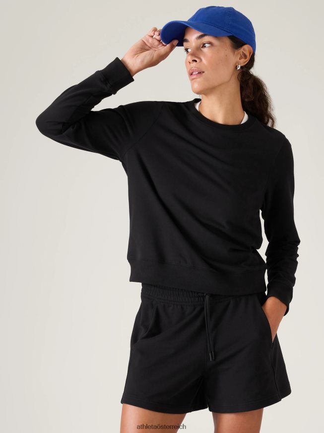 Retro-Terry-Sweatshirt mit Rundhalsausschnitt Frauen Athleta Schwarz 82BH24280 Kleidung