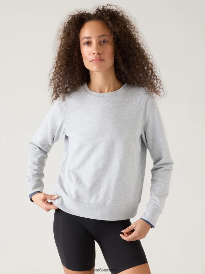 Retro-Terry-Sweatshirt mit Rundhalsausschnitt Frauen Athleta graues Heidekraut 82BH24537 Kleidung
